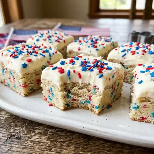 Patriotic Sprinkle Sugar Cookie Bars 5 Patriotic Sprinkle Sugar Cookie Bars