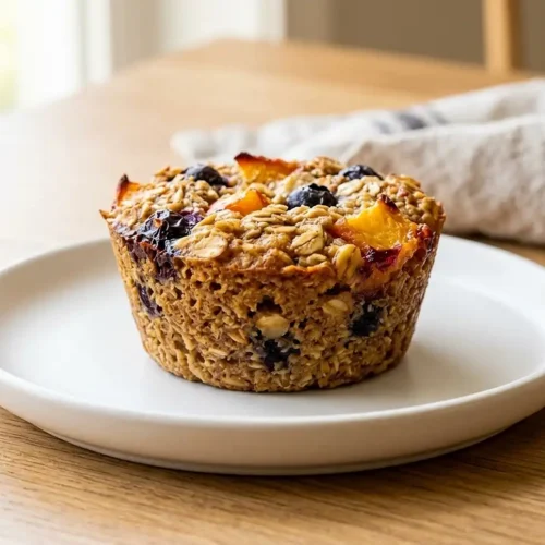 Peach Blueberry Baked Oatmeal Cups 5 Peach Blueberry Baked Oatmeal Cups
