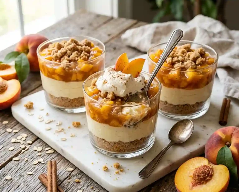 Peach Cobbler Cheesecake Cups
