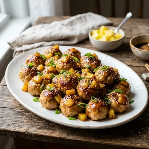 Pineapple Teriyaki Turkey Meatballs