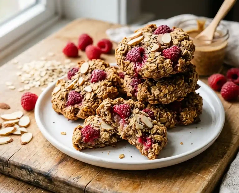 Raspberry Almond Freezer Breakfast Cookies