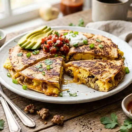 Sausage Egg Breakfast Quesadilla