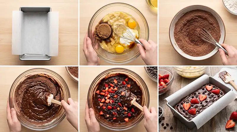 Double Chocolate Strawberry Banana Bread 3 Strawberry Chocolate Banana Bread