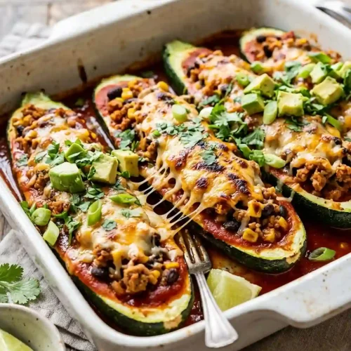 Gluten-Free Zucchini Turkey Enchilada Boats 5 Zucchini Turkey Enchilada Boats
