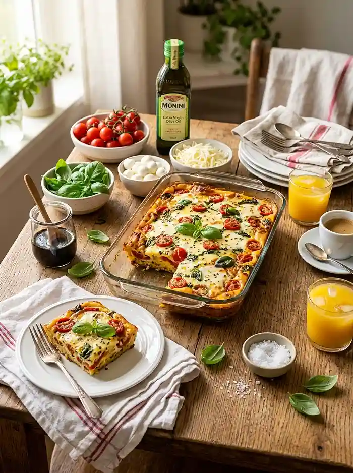 Gluten-Free Caprese Breakfast Casserole 4 baked egg casserole