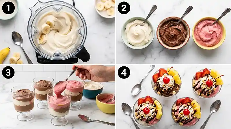 Gluten-Free Banana Split Nice Cream Cups 3 banana split nice cream