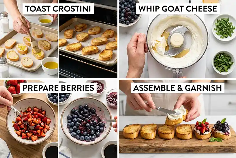 Gluten-Free Berry Goat Cheese Crostini 3 berry goat cheese appetizer