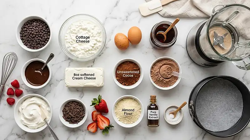 Brownie Batter Cottage Cheese Cheesecake 2 brownie batter dessert