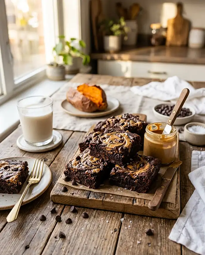 brownies with sweet potato and peanut butter​