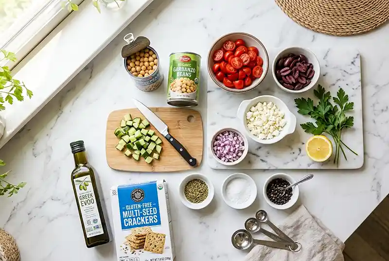 Gluten-Free Greek Chickpea Lunch Boxes 2 budget chickpea lunch boxes