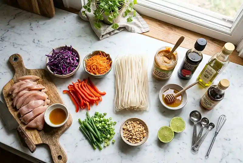 Gluten-Free Peanut Chicken Noodle Bowls 2 budget peanut chicken noodles