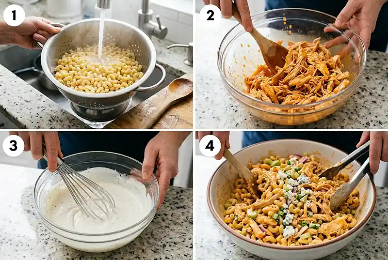 Gluten-Free Buffalo Chicken Macaroni Salad 3 buffalo chicken lunch