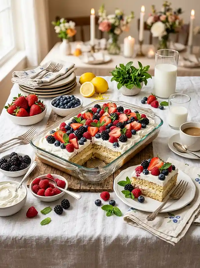 Mixed Berry Tres Leches Sheet Cake 4 celebration dessert