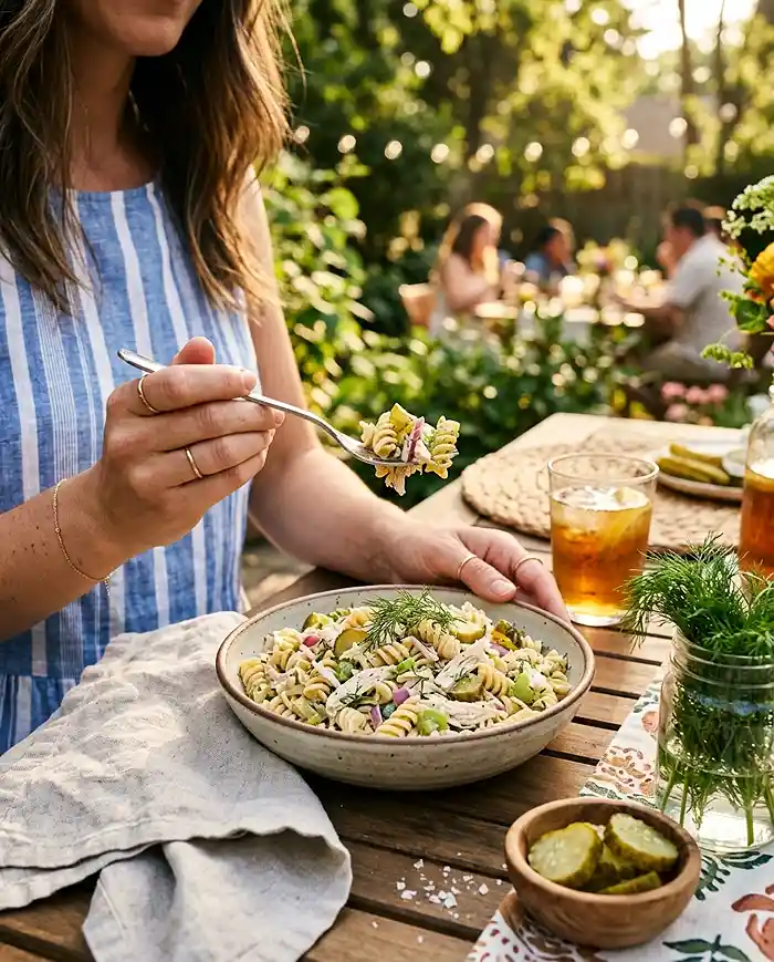 Gluten-Free Dill Pickle Chicken Pasta Salad 4 chicken meal prep salad