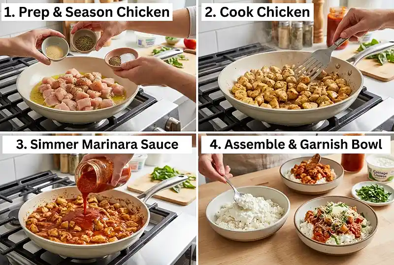 High-Protein Chicken Parmesan Cottage Cheese Bowls 3 chicken parmesan meal prep