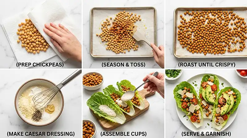 Crispy Chickpea Caesar Lettuce Cups 3 chickpea caesar snack