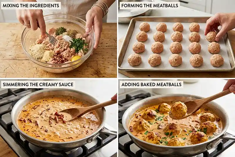 Gluten-Free Marry Me Chicken Meatballs 3 creamy chicken dinner
