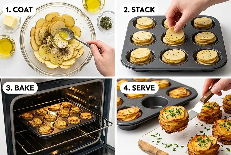 Gluten-Free Potato Stack Appetizers 3 crispy potato stacks