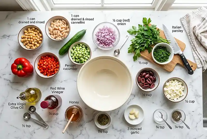 easy dense bean salad recipe​