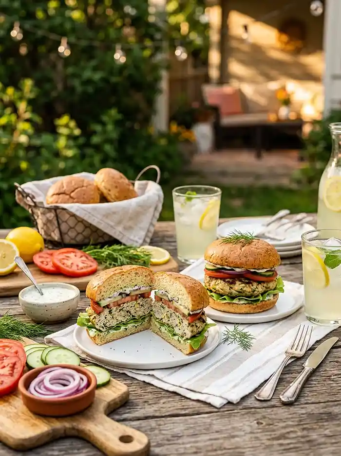 Gluten-Free Lemon Dill Chicken Burgers 4 easy dinner
