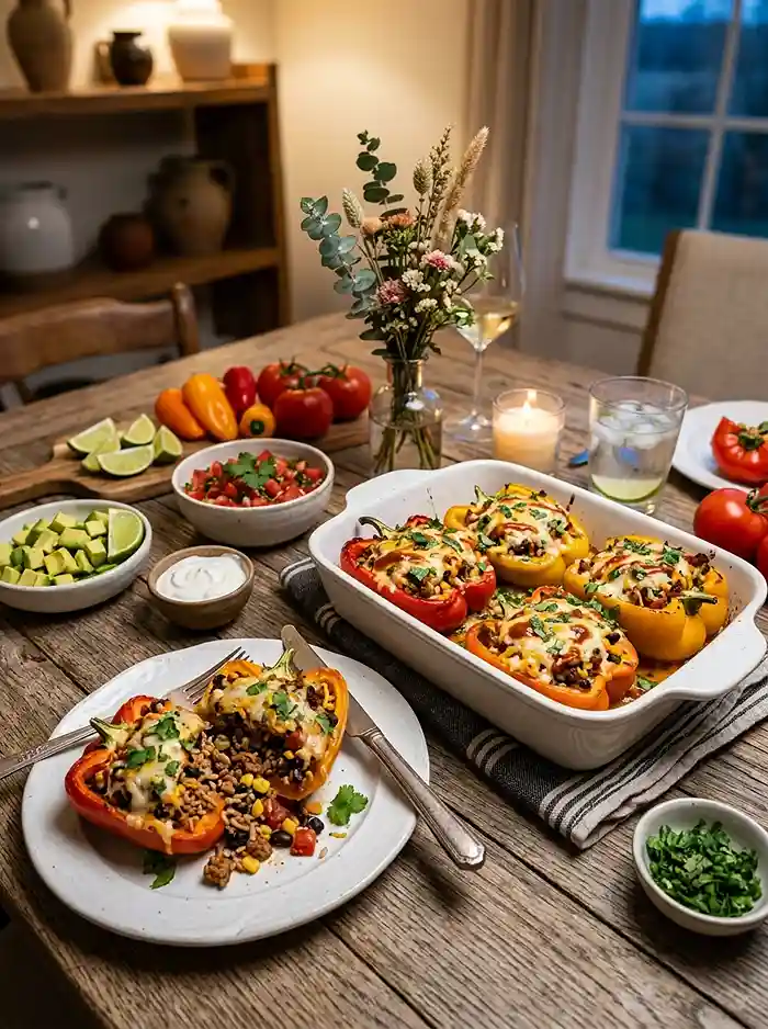 Gluten-Free Chipotle Turkey Stuffed Peppers 4 easy meal prep