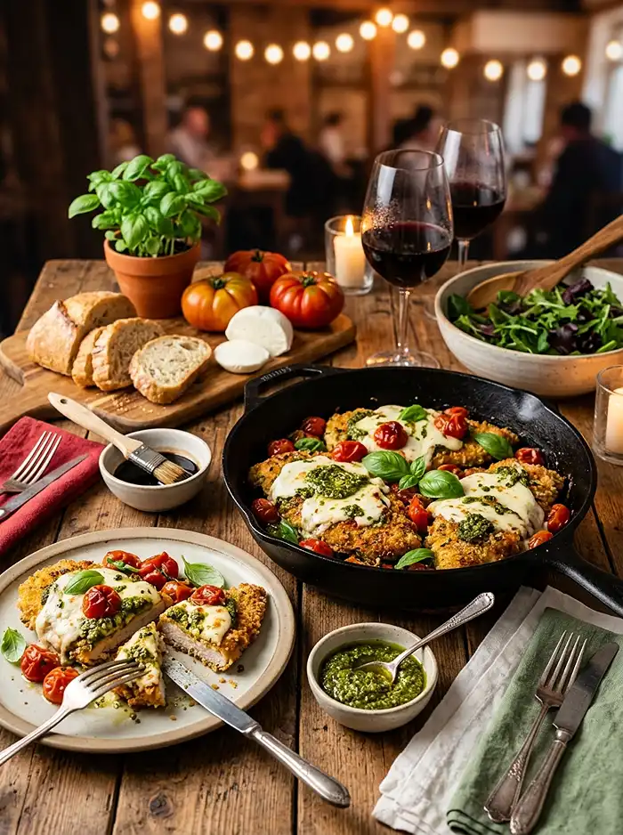 Gluten-Free Pesto Caprese Chicken Cutlets 4 easy skillet dinner