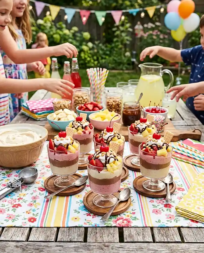 Gluten-Free Banana Split Nice Cream Cups 4 frozen treat