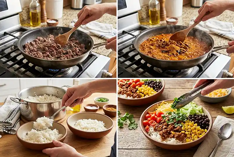 Gluten-Free Taco Bean Rice Bowls 3 gluten-free bean rice meal prep