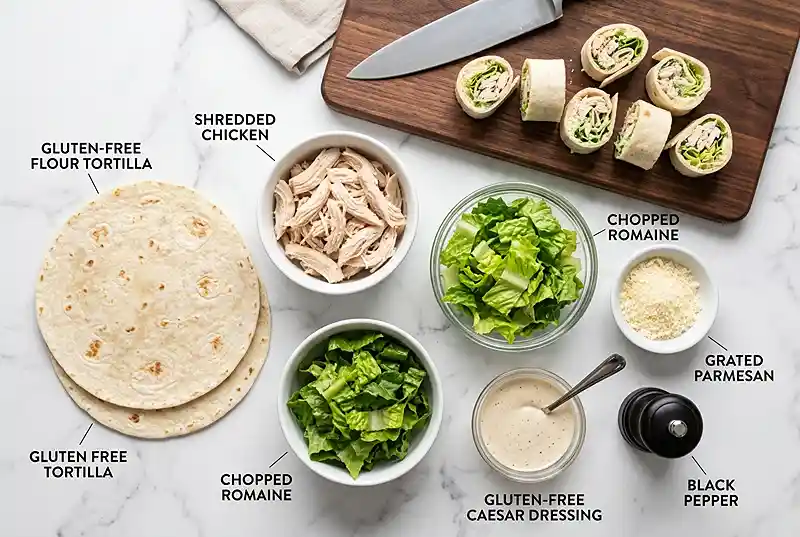gluten-free caesar wrap bites