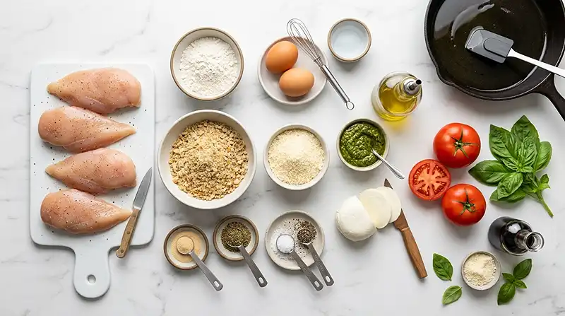Gluten-Free Pesto Caprese Chicken Cutlets 2 gluten free chicken cutlets