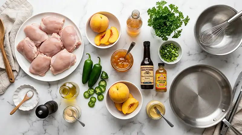Gluten-Free Peach Jalapeño Chicken Thighs 2 gluten free chicken thighs