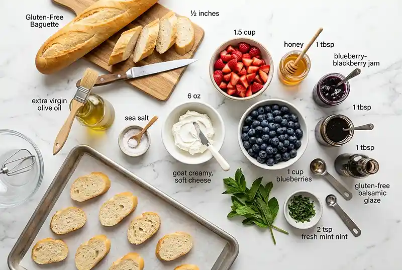 Gluten-Free Berry Goat Cheese Crostini 2 gluten-free crostini