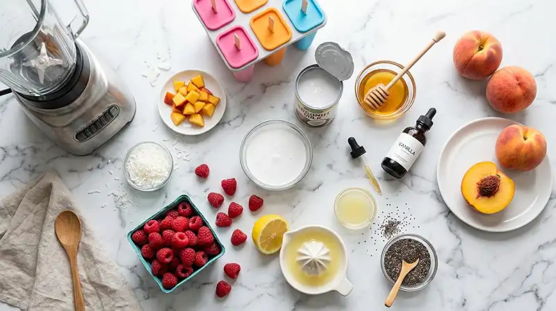 Gluten-Free Raspberry Peach Coconut Pops 2 gluten free dairy free popsicles