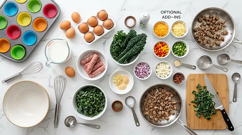 Sausage Kale Egg Muffin Meal Prep 2 gluten-free egg muffins
