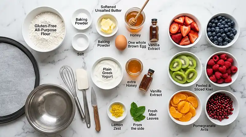 Gluten-Free Greek Yogurt Honey Fruit Pizza 2 gluten free fruit pizza
