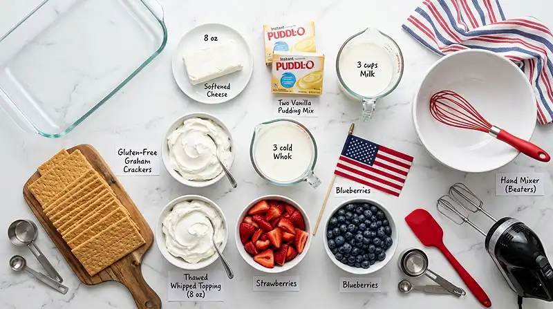 Gluten-Free Red White and Blue Icebox Cake 2 gluten free icebox cake