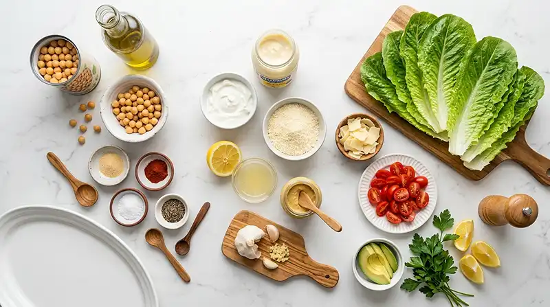 Crispy Chickpea Caesar Lettuce Cups 2 gluten free lettuce cups