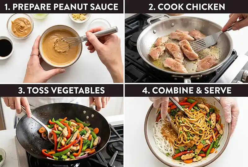 Gluten-Free Peanut Chicken Noodle Bowls 3 gluten-free noodle meal prep