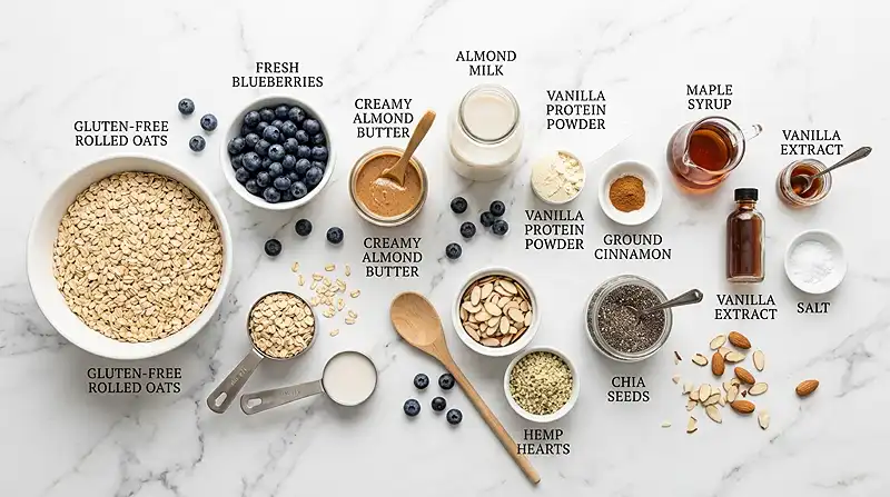 Blueberry Almond Butter Protein Oatmeal 2 gluten-free oatmeal