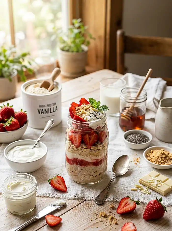 30g Protein Strawberry Cheesecake Oats 4 gluten-free protein oats