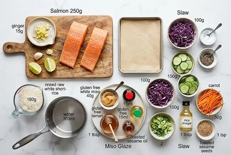 gluten-free salmon rice bowl