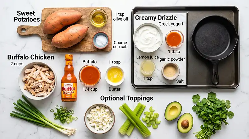 Buffalo Chicken Stuffed Sweet Potatoes 2 gluten-free stuffed sweet potatoes