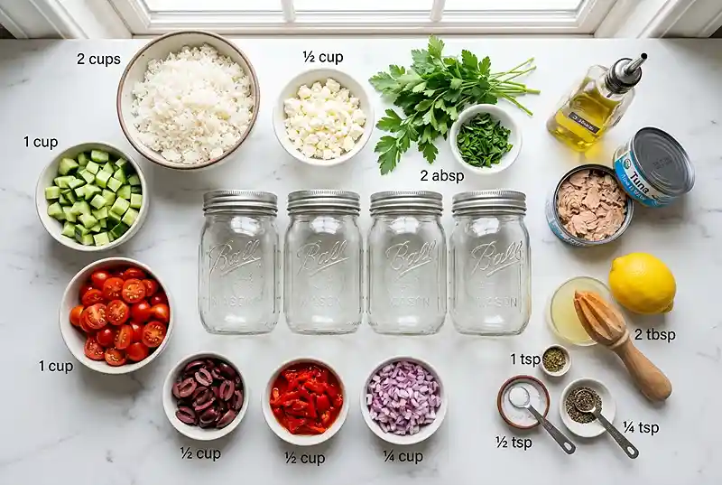 GF Mediterranean Tuna Rice Salad Jars 2 gluten-free tuna rice salad jars