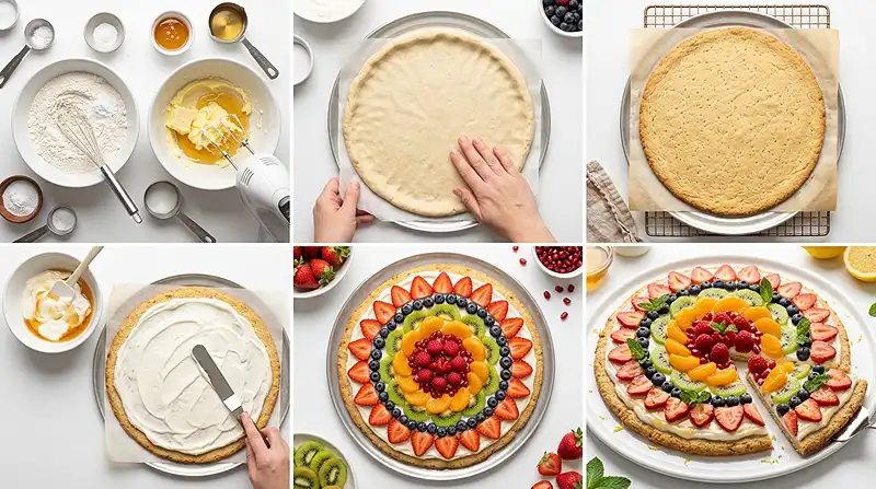 Gluten-Free Greek Yogurt Honey Fruit Pizza 3 greek yogurt topping