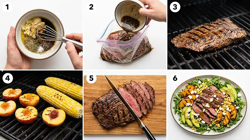 Gluten-Free Grilled Steak and Peach Salad 3 grilled peach salad