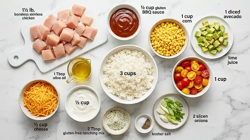 High-Protein GF BBQ Chicken Ranch Rice Bowls 2 high protein bbq chicken rice bowl