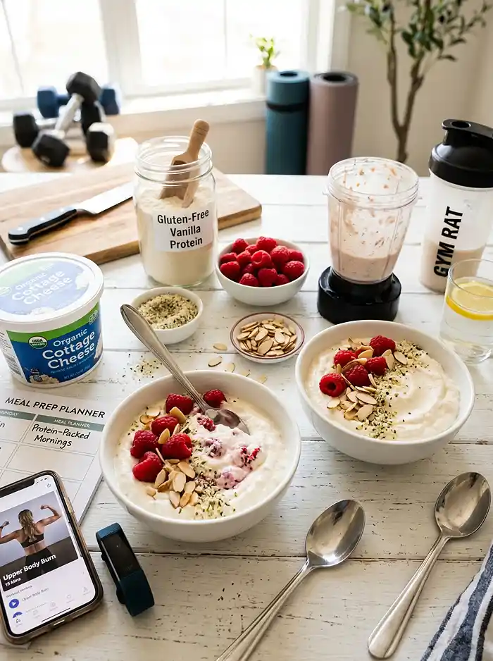 high protein breakfast bowl with cottage cheese