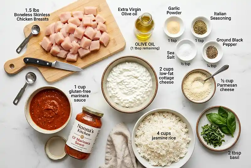 High-Protein Chicken Parmesan Cottage Cheese Bowls 2 high-protein cottage cheese bowl