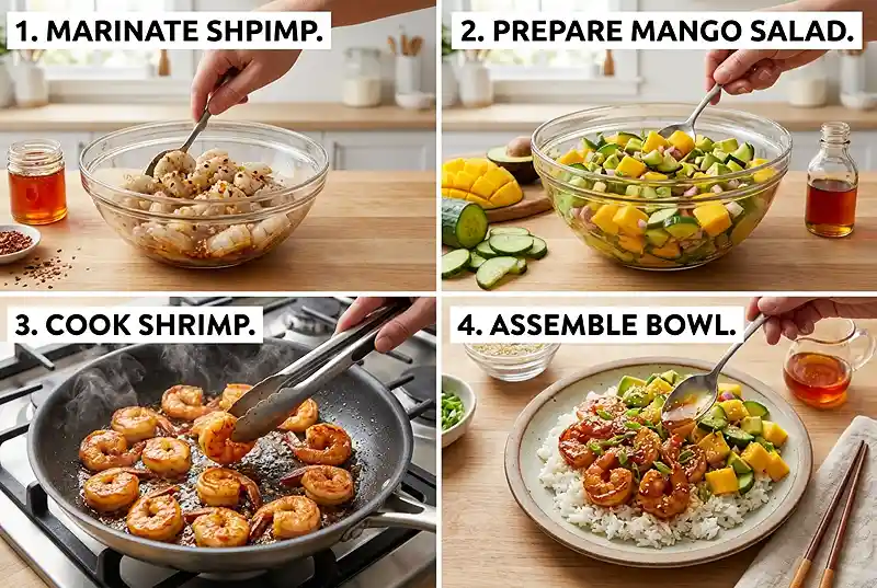 Gluten-Free Hot Honey Shrimp Rice Bowls 3 hot honey dinner