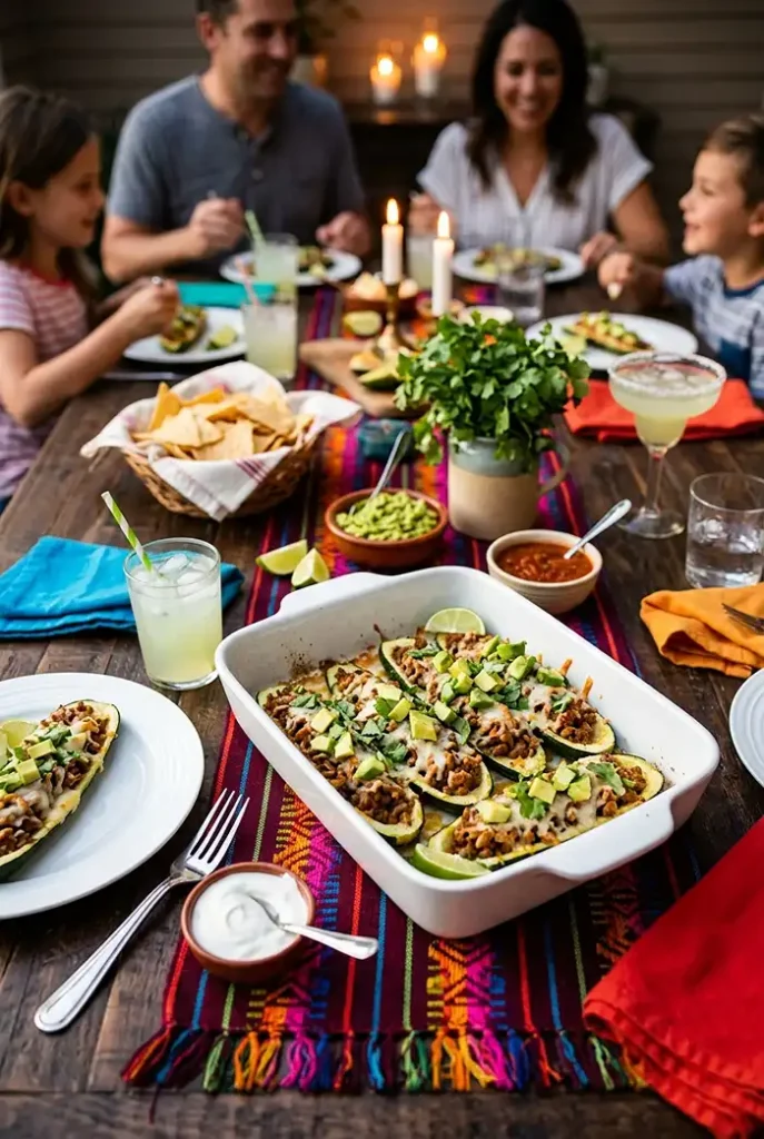 Gluten-Free Zucchini Turkey Enchilada Boats 4 low carb dinner